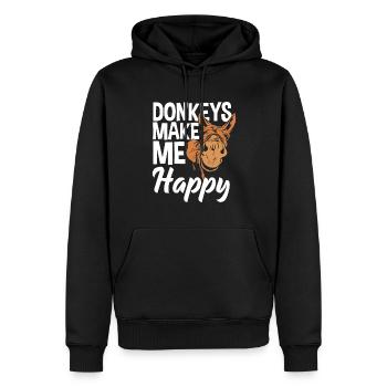 Funny donkey lover gift - Men’s Premium Organic Hoodie - black - Front - Nico (187cm)