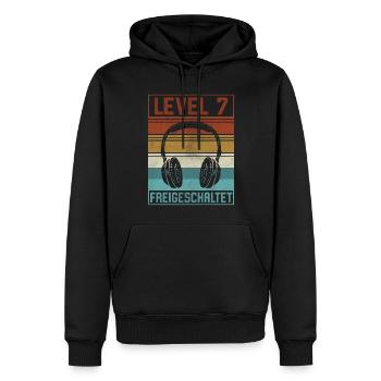 7. Geburtstag Junge Gamer Level 7 Jahre - Männer Premium Bio Hoodie - Schwarz - Vorne - Nico (187cm)