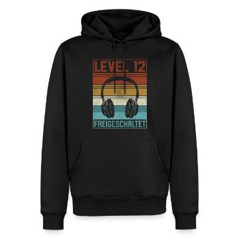 12. Geburtstag Junge Gamer Level 12 Jahre - Männer Premium Bio Hoodie - Schwarz - Vorne - Nico (187cm)