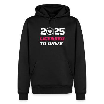 Cadeau de permis de conduire réussi - Sweat à capuche Premium bio Homme - noir - Devant - Nico (187cm)