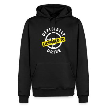 Cadeau de permis de conduire réussi - Sweat à capuche Premium bio Homme - noir - Devant - Nico (187cm)