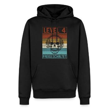 4. Geburtstag Gamer Level 4 Jahre - Männer Premium Bio Hoodie - Schwarz - Vorne - Nico (187cm)