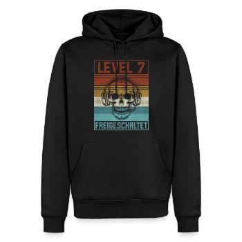 7. Geburtstag Gamer Level 7 Jahre - Männer Premium Bio Hoodie - Schwarz - Vorne - Nico (187cm)