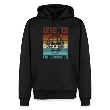 12. Geburtstag Gamer Level 12 Jahre - Männer Premium Bio Hoodie - Schwarz - Vorne - Nico (187cm)