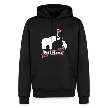 Meilleur Elephant Mama Mama - Sweat à capuche Premium bio Homme - noir - Devant - Nico (187cm)