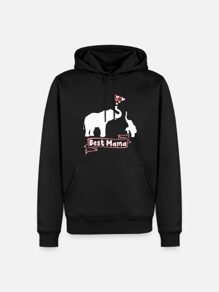Best Elephant Mama Mama - Men’s Premium Organic Hoodie - black