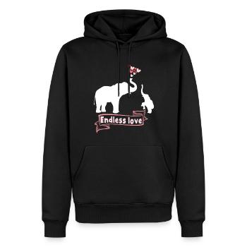 Elefant Mama Kinder Niedliche Mama - Männer Premium Bio Hoodie - Schwarz - Vorne - Nico (187cm)