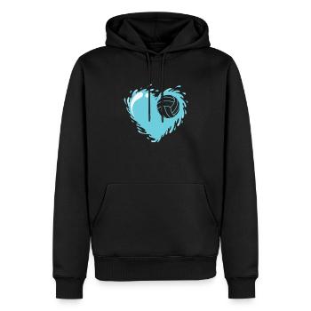 Ich liebe Wasserball Hobby Wassersport - Männer Premium Bio Hoodie - Schwarz - Vorne - Nico (187cm)