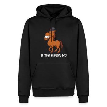 It Must Be Derby Day Pferd Geschenk - Männer Premium Bio Hoodie - Schwarz - Vorne - Nico (187cm)