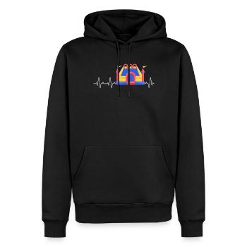 Hüpfburg Heartbeat Aufblasbare Burg - Männer Premium Bio Hoodie - Schwarz - Vorne - Nico (187cm)