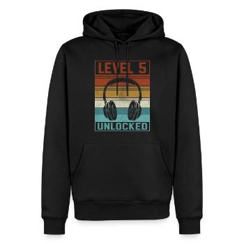 Gamer Boy 5th Birthday Gamer - Men’s Premium Organic Hoodie - black - Front - Nico (187cm)