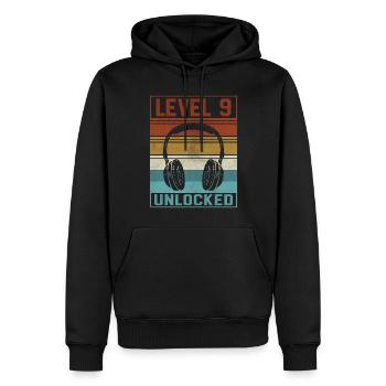 Gamer Boy 9th Birthday Gamer - Men’s Premium Organic Hoodie - black - Front - Nico (187cm)