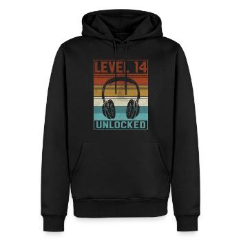 Gamer Boy 14th Birthday Gamer - Men’s Premium Organic Hoodie - black - Front - Nico (187cm)