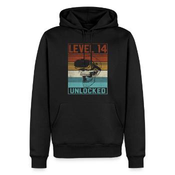 Boy 14th Birthday Gamer - Männer Premium Bio Hoodie - Schwarz - Vorne - Nico (187cm)