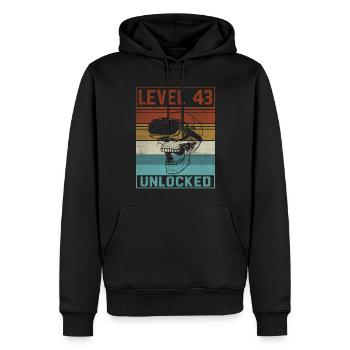 Joueur du 43e anniversaire - Sweat à capuche Premium bio Homme - noir - Devant - Nico (187cm)
