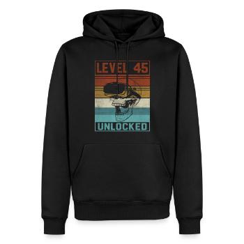 Joueur du 45e anniversaire - Sweat à capuche Premium bio Homme - noir - Devant - Nico (187cm)
