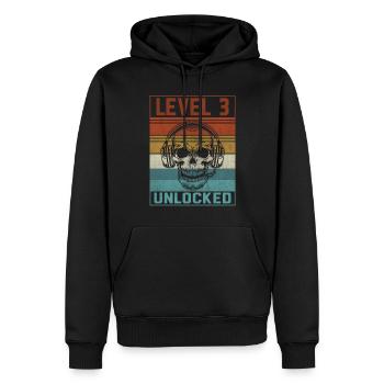 3ème anniversaire du joueur - Sweat à capuche Premium bio Homme - noir - Devant - Nico (187cm)