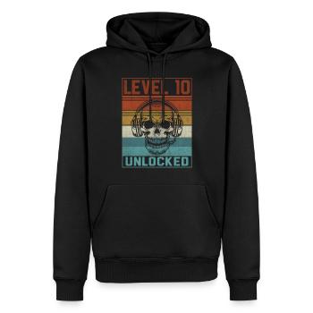 10e anniversaire du joueur - Sweat à capuche Premium bio Homme - noir - Devant - Nico (187cm)