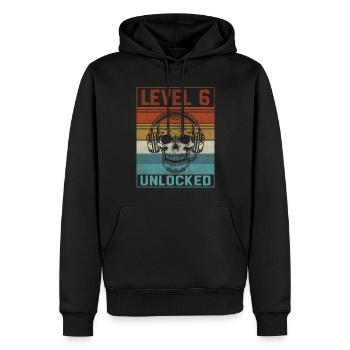 6e anniversaire du joueur - Sweat à capuche Premium bio Homme - noir - Devant - Nico (187cm)