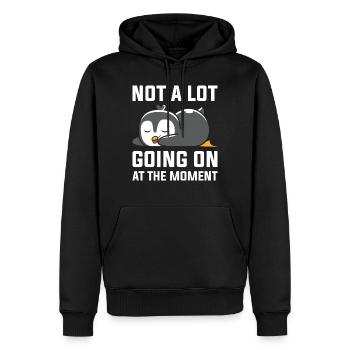 Lazy - Men’s Premium Organic Hoodie - black - Front - Nico (187cm)