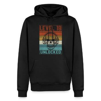 18e anniversaire du joueur - Sweat à capuche Premium bio Homme - noir - Devant - Nico (187cm)