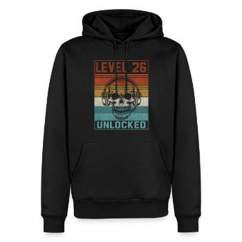 26e anniversaire du joueur - Sweat à capuche Premium bio Homme - noir - Devant - Nico (187cm)