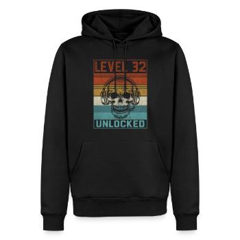 32e anniversaire du joueur - Sweat à capuche Premium bio Homme - noir - Devant - Nico (187cm)