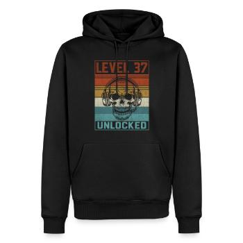 37e anniversaire du joueur - Sweat à capuche Premium bio Homme - noir - Devant - Nico (187cm)