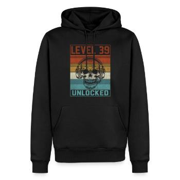 39e anniversaire du joueur - Sweat à capuche Premium bio Homme - noir - Devant - Nico (187cm)