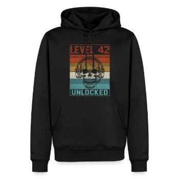 42e anniversaire du joueur - Sweat à capuche Premium bio Homme - noir - Devant - Nico (187cm)