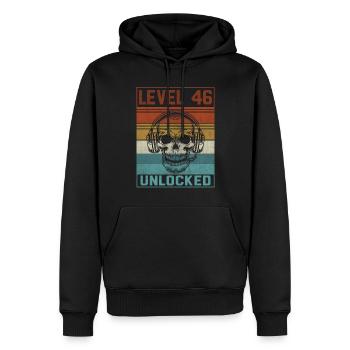 46e anniversaire du joueur - Sweat à capuche Premium bio Homme - noir - Devant - Nico (187cm)