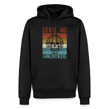 45e anniversaire du joueur - Sweat à capuche Premium bio Homme - noir - Devant - Nico (187cm)