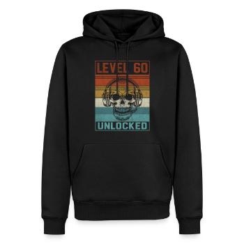 60e anniversaire du joueur - Sweat à capuche Premium bio Homme - noir - Devant - Nico (187cm)