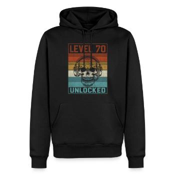 70e anniversaire du joueur - Sweat à capuche Premium bio Homme - noir - Devant - Nico (187cm)