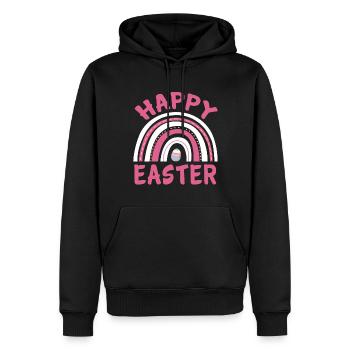 Happy Easter Women Girls Cute Easter Egg Rainbow - Männer Premium Bio Hoodie - Schwarz - Vorne - Nico (187cm)