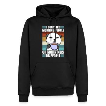 Sarcastic Panda Coffee Moody Lazy Animal - Männer Premium Bio Hoodie - Schwarz - Vorne - Nico (187cm)