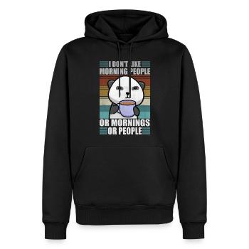 Sarcastic Animal Coffee Moody Panda Lazy - Männer Premium Bio Hoodie - Schwarz - Vorne - Nico (187cm)