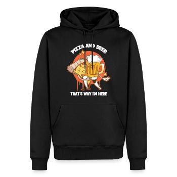 Cadeau de pizza à la bière et à la pizza - Sweat à capuche Premium bio Homme - noir - Devant - Nico (187cm)