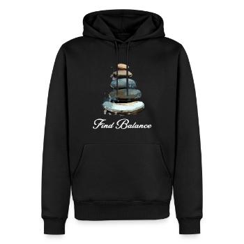 Rock Balancing Stone Stacking Balance - Männer Premium Bio Hoodie - Schwarz - Vorne - Nico (187cm)