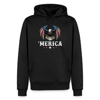 Eagle American Flag 4th of July Merica USA - Männer Premium Bio Hoodie - Schwarz - Vorne - Nico (187cm)