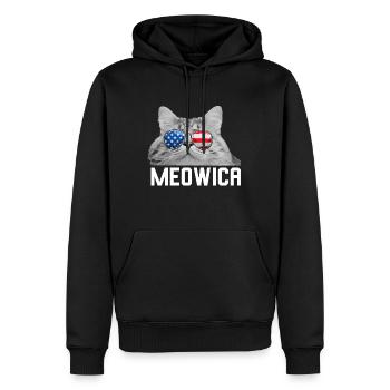 Cat 4 juillet Hommes Femmes USA Drapeau américain - Sweat à capuche Premium bio Homme - noir - Devant - Nico (187cm)