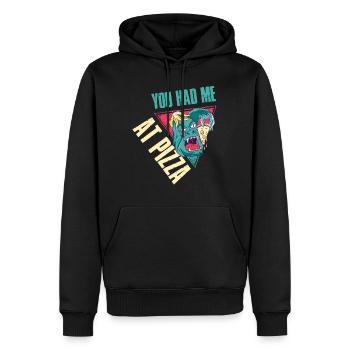 Vous m’avez eu à Pizza Pizza Gift - Sweat à capuche Premium bio Homme - noir - Devant - Nico (187cm)