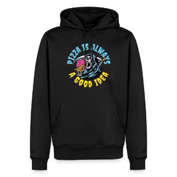 Pizza Is Always A Good Idea Pizza Geschenk - Männer Premium Bio Hoodie - Schwarz - Vorne - Nico (187cm)