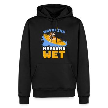 Kayaking Makes Me Wet Kajak Geschenk - Männer Premium Bio Hoodie - Schwarz - Vorne - Nico (187cm)