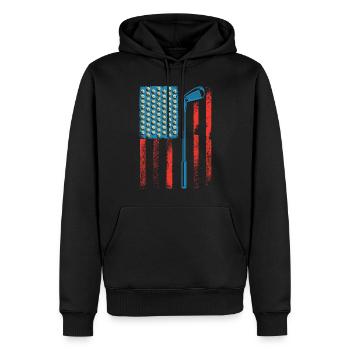 Amerika Golfspieler USA 4. Juli Golfer - Männer Premium Bio Hoodie - Schwarz - Vorne - Nico (187cm)