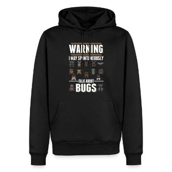 Insectes Nature Drôle Entomologiste - Sweat à capuche Premium bio Homme - noir - Devant - Nico (187cm)