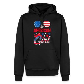 Mädchen Patriotische Frauen USA 4. Juli - Männer Premium Bio Hoodie - Schwarz - Vorne - Nico (187cm)