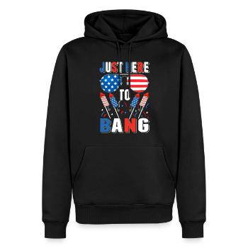 Feux d’artifice patriotiques Humour Amérique - Sweat à capuche Premium bio Homme - noir - Devant - Nico (187cm)