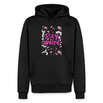 Stay Weird Unterwasser-Quallen - Männer Premium Bio Hoodie - Schwarz - Vorne - Nico (187cm)