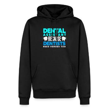 Dentiste Assistant dentaire Assistant dentaire Cadeau - Sweat à capuche Premium bio Homme - noir - Devant - Nico (187cm)